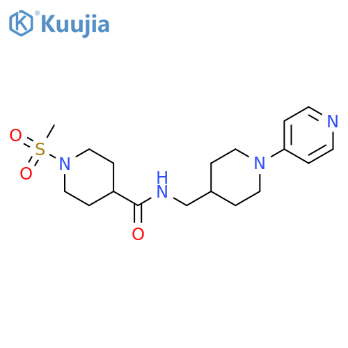 1-methanesulfonyl-N-{[1-(pyridin-4-yl)piperidin-4-yl]methyl}piperidine-4-carboxamide structure