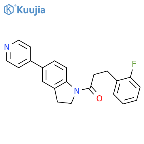 3-(2-fluorophenyl)-1-[5-(pyridin-4-yl)-2,3-dihydro-1H-indol-1-yl]propan-1-one structure
