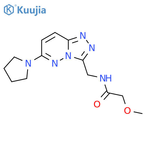 2-methoxy-N-{6-(pyrrolidin-1-yl)-1,2,4triazolo4,3-bpyridazin-3-ylmethyl}acetamide structure