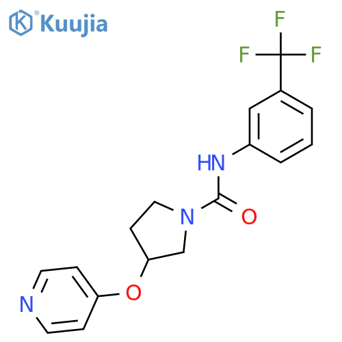 3-(pyridin-4-yloxy)-N-(3-(trifluoromethyl)phenyl)pyrrolidine-1-carboxamide structure
