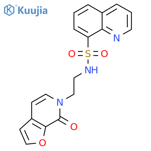 N-(2-{7-oxo-6H,7H-furo2,3-cpyridin-6-yl}ethyl)quinoline-8-sulfonamide structure