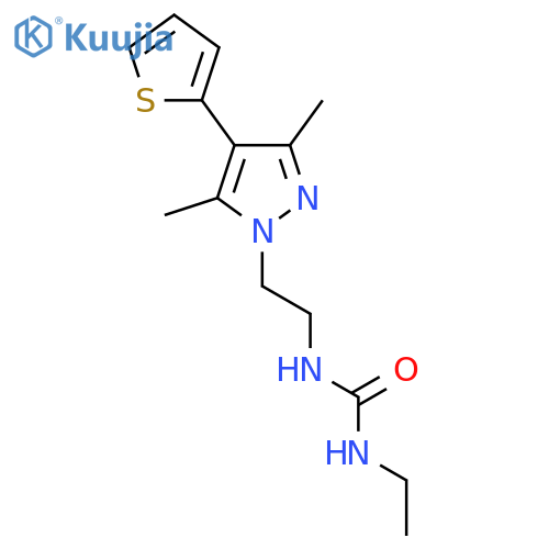 1-{2-[3,5-dimethyl-4-(thiophen-2-yl)-1H-pyrazol-1-yl]ethyl}-3-ethylurea structure