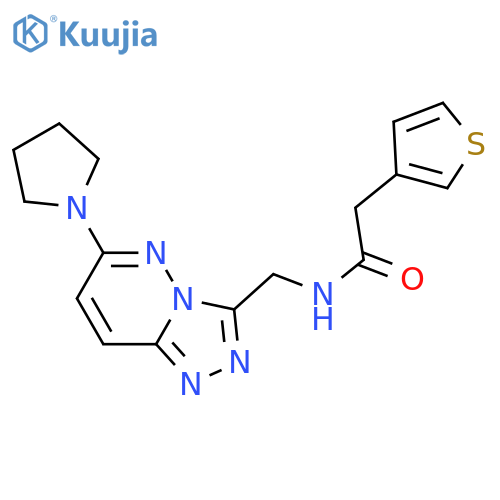 N-{[6-(pyrrolidin-1-yl)-[1,2,4]triazolo[4,3-b]pyridazin-3-yl]methyl}-2-(thiophen-3-yl)acetamide structure