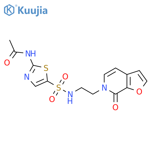 N-{5-(2-{7-oxo-6H,7H-furo2,3-cpyridin-6-yl}ethyl)sulfamoyl-1,3-thiazol-2-yl}acetamide structure