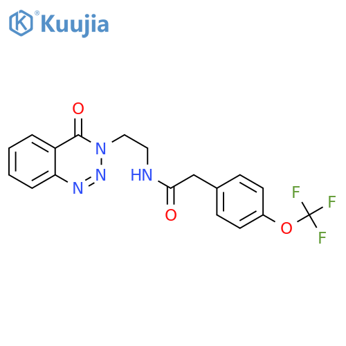 N-[2-(4-oxo-3,4-dihydro-1,2,3-benzotriazin-3-yl)ethyl]-2-[4-(trifluoromethoxy)phenyl]acetamide structure