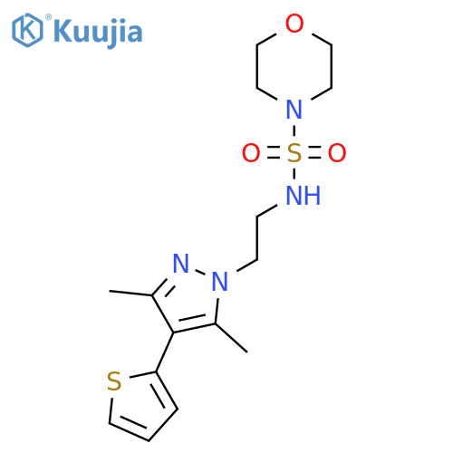 N-{2-[3,5-dimethyl-4-(thiophen-2-yl)-1H-pyrazol-1-yl]ethyl}morpholine-4-sulfonamide structure