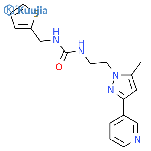 3-{2-5-methyl-3-(pyridin-3-yl)-1H-pyrazol-1-ylethyl}-1-(thiophen-2-yl)methylurea structure