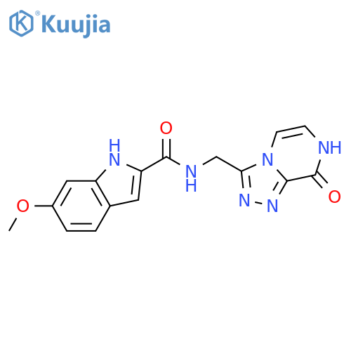 N-({8-hydroxy-1,2,4triazolo4,3-apyrazin-3-yl}methyl)-6-methoxy-1H-indole-2-carboxamide structure