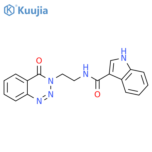 N-2-(4-oxo-3,4-dihydro-1,2,3-benzotriazin-3-yl)ethyl-1H-indole-3-carboxamide structure