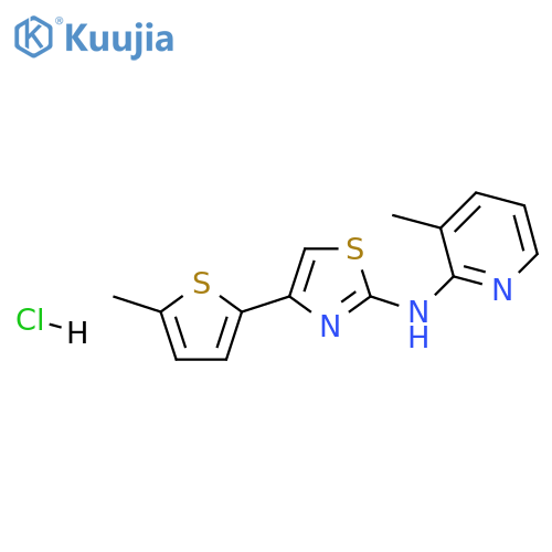 N-(3-methylpyridin-2-yl)-4-(5-methylthiophen-2-yl)-1,3-thiazol-2-amine:hydrochloride structure
