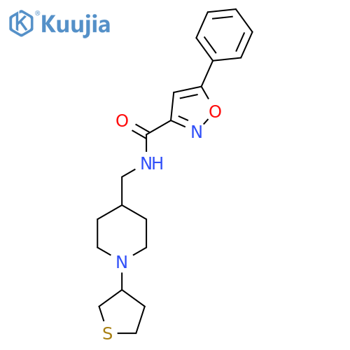 5-phenyl-N-{[1-(thiolan-3-yl)piperidin-4-yl]methyl}-1,2-oxazole-3-carboxamide structure