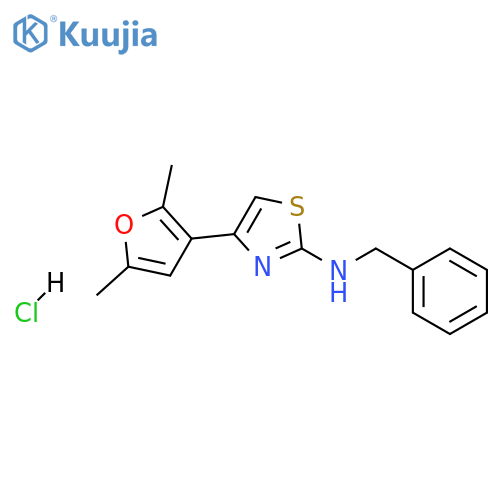 N-benzyl-4-(2,5-dimethylfuran-3-yl)-1,3-thiazol-2-amine:hydrochloride structure