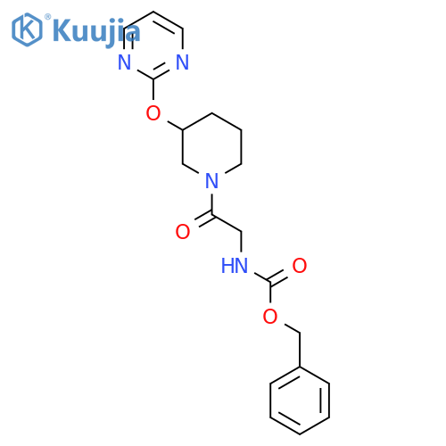 benzyl N-{2-oxo-2-[3-(pyrimidin-2-yloxy)piperidin-1-yl]ethyl}carbamate structure
