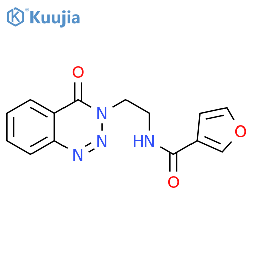 N-[2-(4-oxo-3,4-dihydro-1,2,3-benzotriazin-3-yl)ethyl]furan-3-carboxamide structure