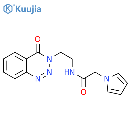 N-[2-(4-oxo-3,4-dihydro-1,2,3-benzotriazin-3-yl)ethyl]-2-(1H-pyrrol-1-yl)acetamide structure