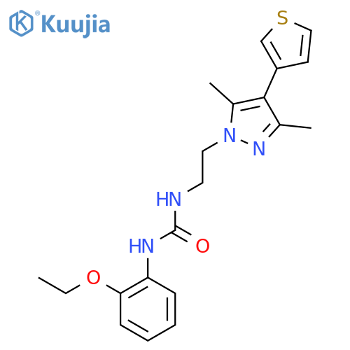 3-{2-[3,5-dimethyl-4-(thiophen-3-yl)-1H-pyrazol-1-yl]ethyl}-1-(2-ethoxyphenyl)urea structure