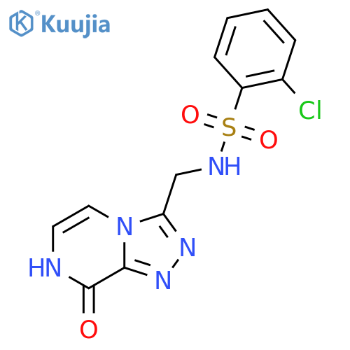 2-chloro-N-({8-hydroxy-1,2,4triazolo4,3-apyrazin-3-yl}methyl)benzene-1-sulfonamide structure
