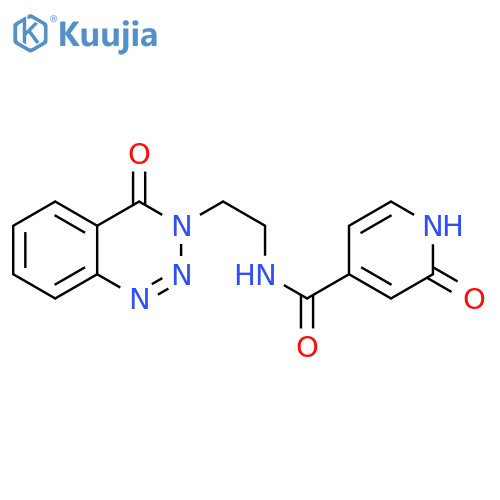 2-oxo-N-[2-(4-oxo-3,4-dihydro-1,2,3-benzotriazin-3-yl)ethyl]-1,2-dihydropyridine-4-carboxamide structure