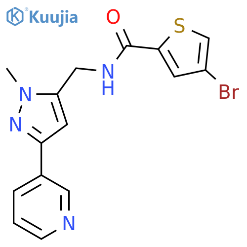 4-bromo-N-{1-methyl-3-(pyridin-3-yl)-1H-pyrazol-5-ylmethyl}thiophene-2-carboxamide structure
