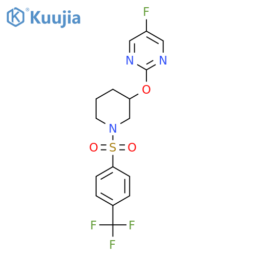 5-fluoro-2-({1-4-(trifluoromethyl)benzenesulfonylpiperidin-3-yl}oxy)pyrimidine structure