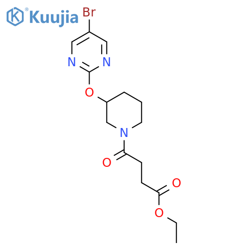 ethyl 4-{3-[(5-bromopyrimidin-2-yl)oxy]piperidin-1-yl}-4-oxobutanoate structure