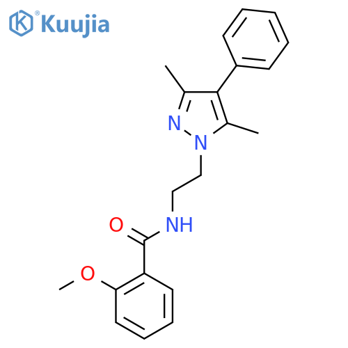 N-2-(3,5-dimethyl-4-phenyl-1H-pyrazol-1-yl)ethyl-2-methoxybenzamide structure