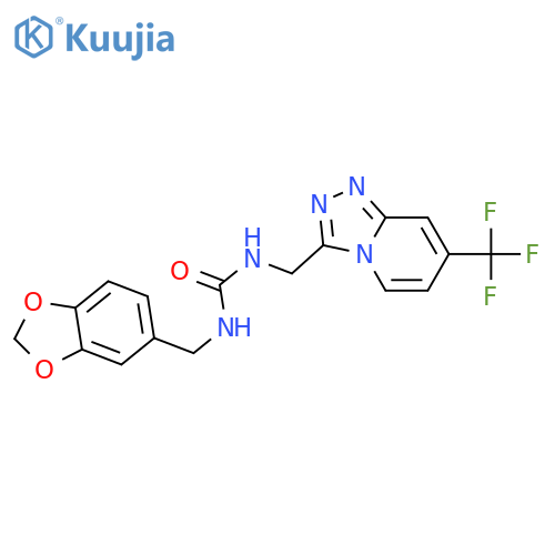 1-[(2H-1,3-benzodioxol-5-yl)methyl]-3-{[7-(trifluoromethyl)-[1,2,4]triazolo[4,3-a]pyridin-3-yl]methyl}urea structure