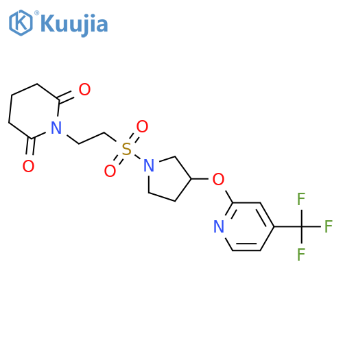 1-[2-[3-[4-(trifluoromethyl)pyridin-2-yl]oxypyrrolidin-1-yl]sulfonylethyl]piperidine-2,6-dione structure