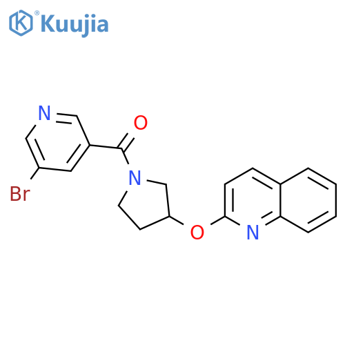 (5-bromopyridin-3-yl)-(3-quinolin-2-yloxypyrrolidin-1-yl)methanone structure