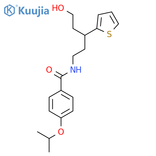 N-[5-hydroxy-3-(thiophen-2-yl)pentyl]-4-(propan-2-yloxy)benzamide structure