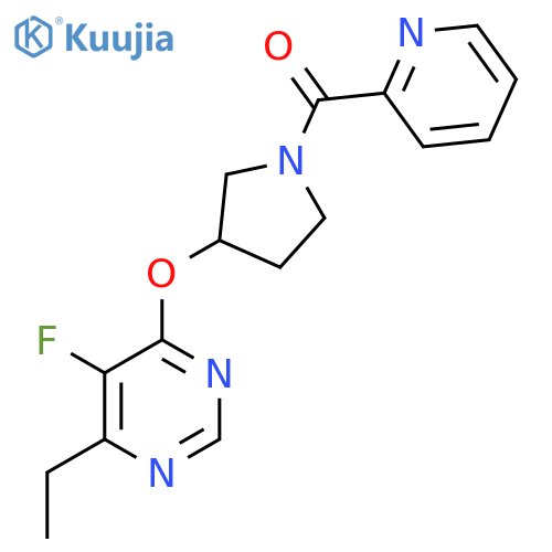 (3-((6-Ethyl-5-fluoropyrimidin-4-yl)oxy)pyrrolidin-1-yl)(pyridin-2-yl)methanone structure