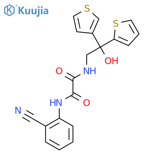N'-(2-cyanophenyl)-N-2-hydroxy-2-(thiophen-2-yl)-2-(thiophen-3-yl)ethylethanediamide structure
