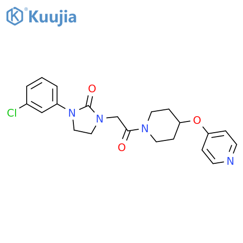1-(3-chlorophenyl)-3-{2-oxo-2-4-(pyridin-4-yloxy)piperidin-1-ylethyl}imidazolidin-2-one structure