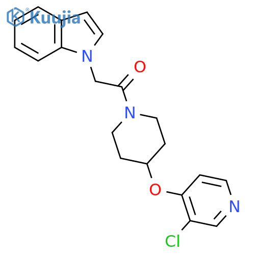 1-{4-[(3-chloropyridin-4-yl)oxy]piperidin-1-yl}-2-(1H-indol-1-yl)ethan-1-one structure