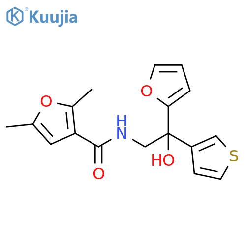 N-2-(furan-2-yl)-2-hydroxy-2-(thiophen-3-yl)ethyl-2,5-dimethylfuran-3-carboxamide structure