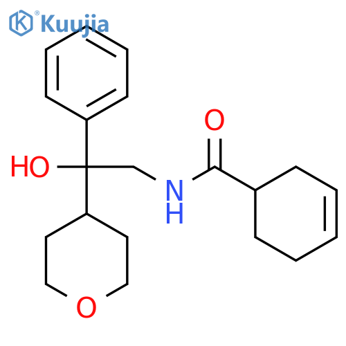 N-[2-hydroxy-2-(oxan-4-yl)-2-phenylethyl]cyclohex-3-ene-1-carboxamide structure