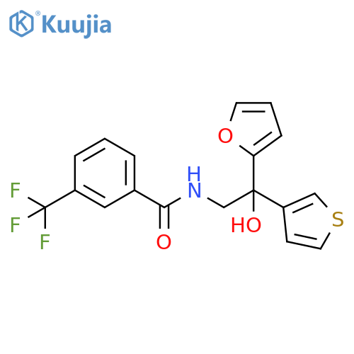 N-2-(furan-2-yl)-2-hydroxy-2-(thiophen-3-yl)ethyl-3-(trifluoromethyl)benzamide structure