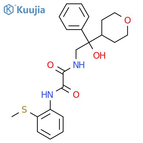 N'-[2-hydroxy-2-(oxan-4-yl)-2-phenylethyl]-N-[2-(methylsulfanyl)phenyl]ethanediamide structure