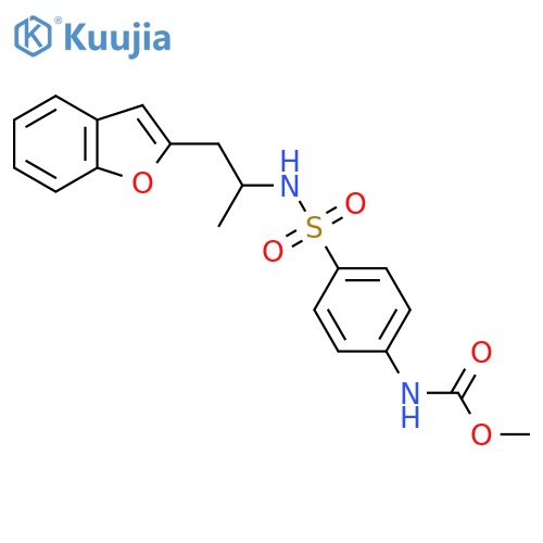 methyl N-(4-{1-(1-benzofuran-2-yl)propan-2-ylsulfamoyl}phenyl)carbamate structure