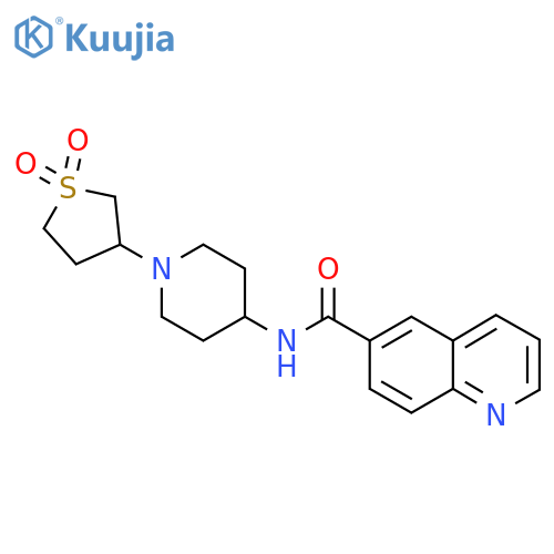 N-[1-(1,1-dioxo-1lambda6-thiolan-3-yl)piperidin-4-yl]quinoline-6-carboxamide structure