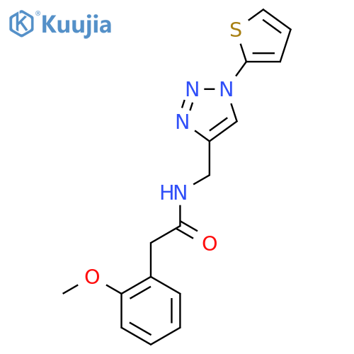 2-(2-methoxyphenyl)-N-{[1-(thiophen-2-yl)-1H-1,2,3-triazol-4-yl]methyl}acetamide structure