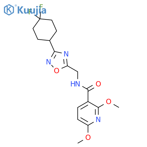 N-{[3-(4,4-difluorocyclohexyl)-1,2,4-oxadiazol-5-yl]methyl}-2,6-dimethoxypyridine-3-carboxamide structure