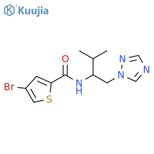 4-bromo-N-[3-methyl-1-(1H-1,2,4-triazol-1-yl)butan-2-yl]thiophene-2-carboxamide structure