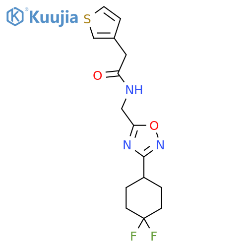 N-{[3-(4,4-difluorocyclohexyl)-1,2,4-oxadiazol-5-yl]methyl}-2-(thiophen-3-yl)acetamide structure