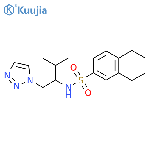N-[3-methyl-1-(1H-1,2,3-triazol-1-yl)butan-2-yl]-5,6,7,8-tetrahydronaphthalene-2-sulfonamide structure