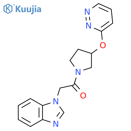 2-(1H-1,3-benzodiazol-1-yl)-1-3-(pyridazin-3-yloxy)pyrrolidin-1-ylethan-1-one structure