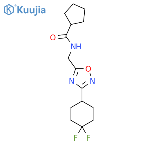 N-{[3-(4,4-difluorocyclohexyl)-1,2,4-oxadiazol-5-yl]methyl}cyclopentanecarboxamide structure