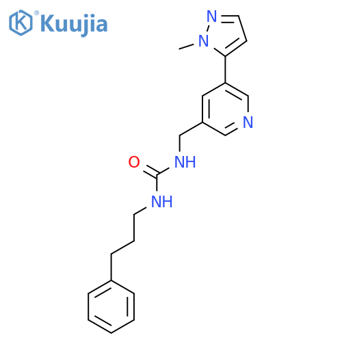 3-{5-(1-methyl-1H-pyrazol-5-yl)pyridin-3-ylmethyl}-1-(3-phenylpropyl)urea structure