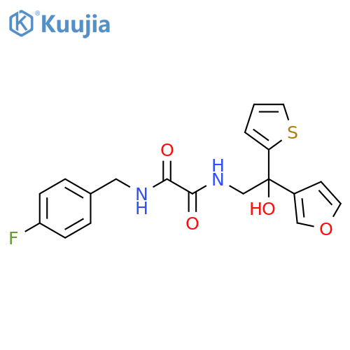 N'-(4-fluorophenyl)methyl-N-2-(furan-3-yl)-2-hydroxy-2-(thiophen-2-yl)ethylethanediamide structure