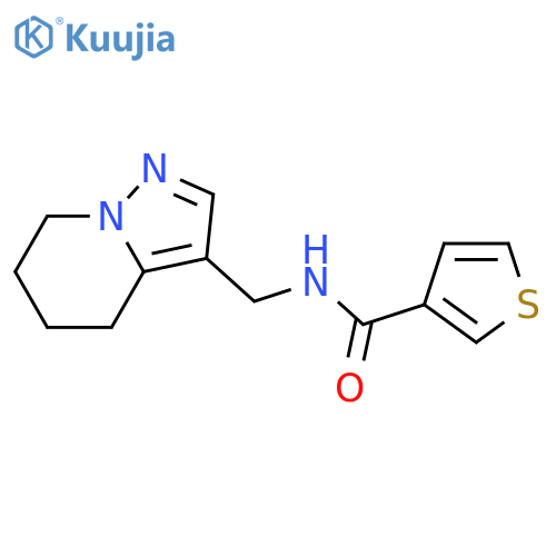 N-({4H,5H,6H,7H-pyrazolo[1,5-a]pyridin-3-yl}methyl)thiophene-3-carboxamide structure